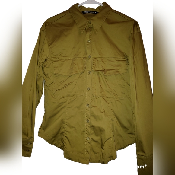 Zara Women's Size S Long Sleeve Button-Down Shirt - Picture 5 of 9